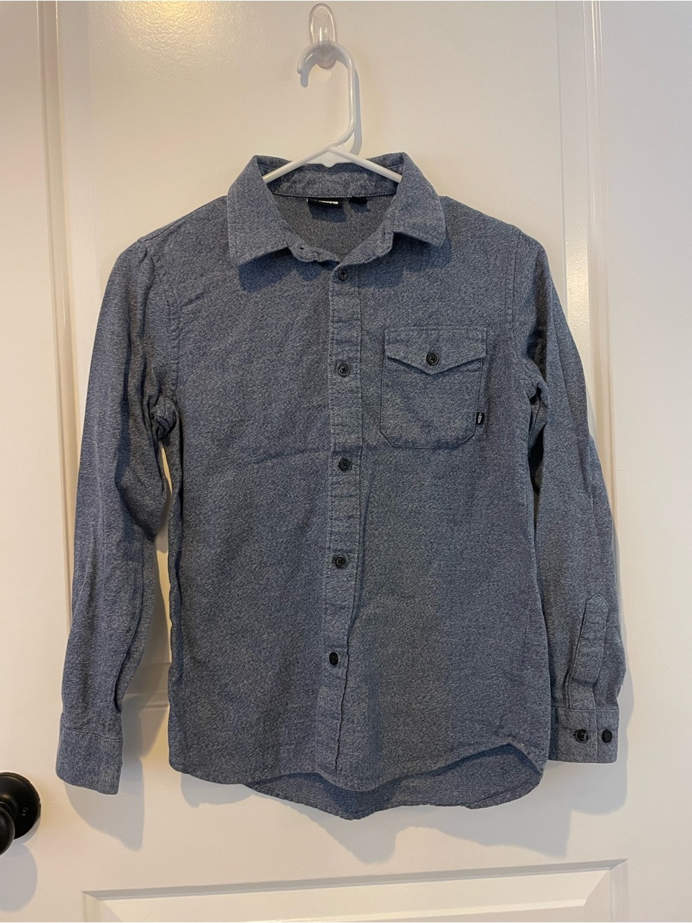 Vans Boys Blue Heathered Long-Sleeve Button Shirt